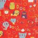 papel de regalo Perritos Divertidos acabado estucado rojo
