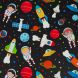 Papel de regalo Astronautas negro