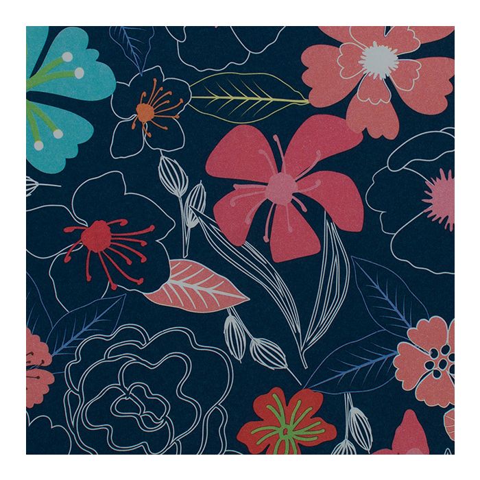 papel de regalo flor primavera azul
