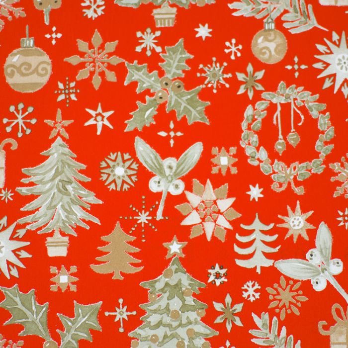 Papel de regalo Nostalgia rojo estucado