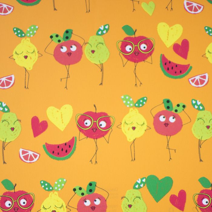 Papel de regalo Frutti Naranja estucado