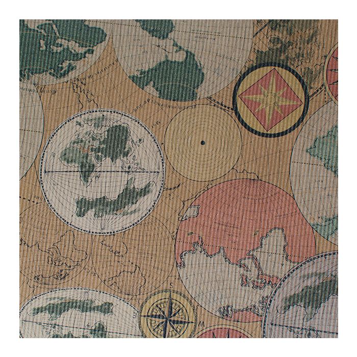 Papel de regalo Grafismo Mapa Mundi kraft