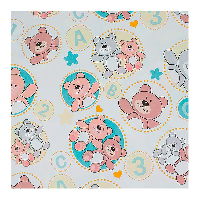Papel de regalo Oso Teddy Estucado Blanco