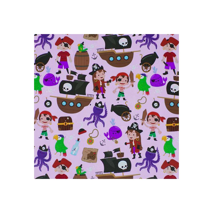 Papel de regalo Piratas Estucado Morado