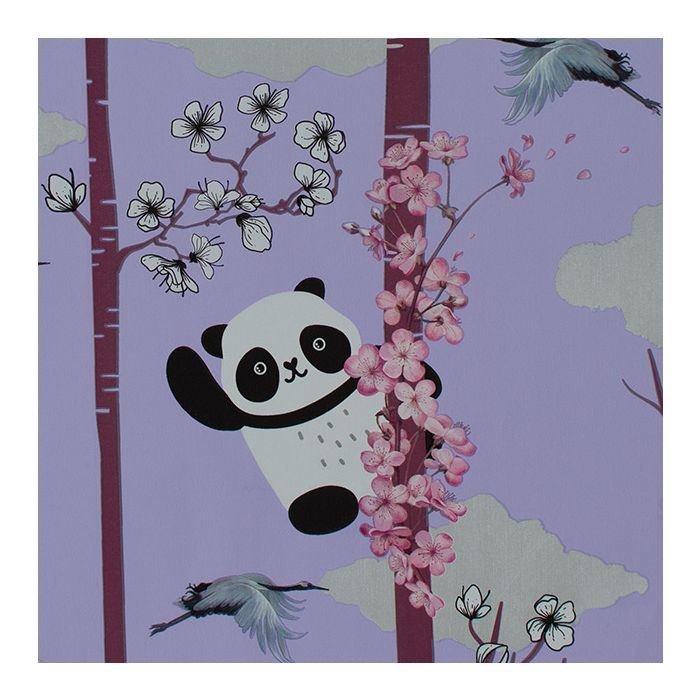 Papel de regalo oso panda malva flor