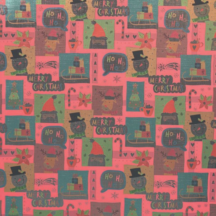Papel de regalo Ho Ho Ho Christmas Gofrado rojo