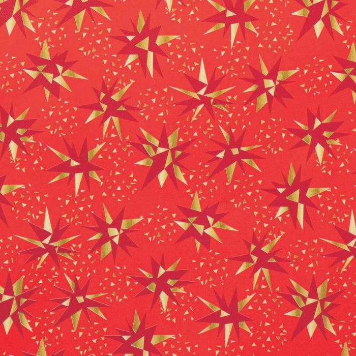 Papel de regalo Lluvia de Estrellas acabado Estucado rojo