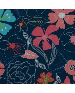 papel de regalo flor primavera azul