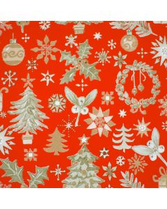 Papel de regalo Nostalgia rojo estucado