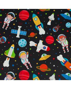 Papel de regalo Astronautas negro