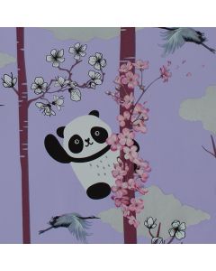 Papel de regalo oso panda malva flor