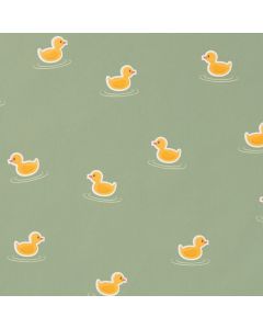 Papel de regalo Patitos Amarillos estucado verde
