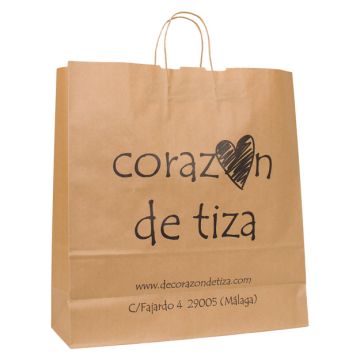 Bolsa papel 46x49x16 Corazón de tiza