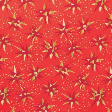 Papel de regalo Lluvia de Estrellas acabado Estucado rojo