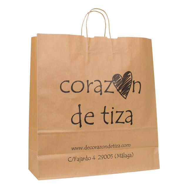 Bolsa papel 46x49x16 Corazón de tiza