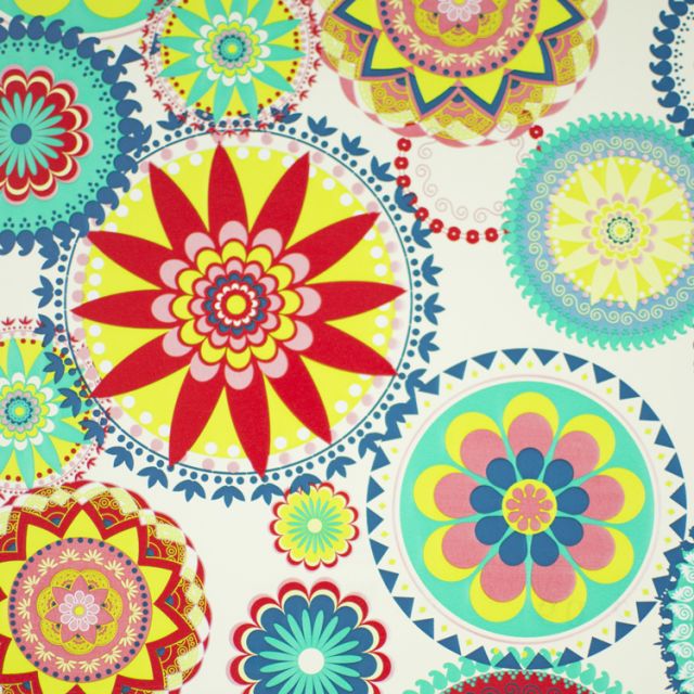 Papel de envolver Flor geométrica blanco estucado