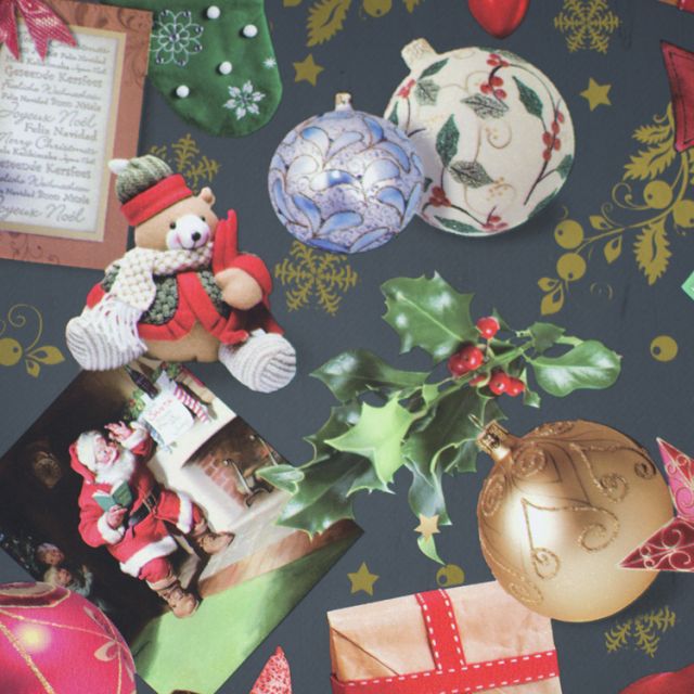Papel de envolver Navidad Realista gris marengo estucado