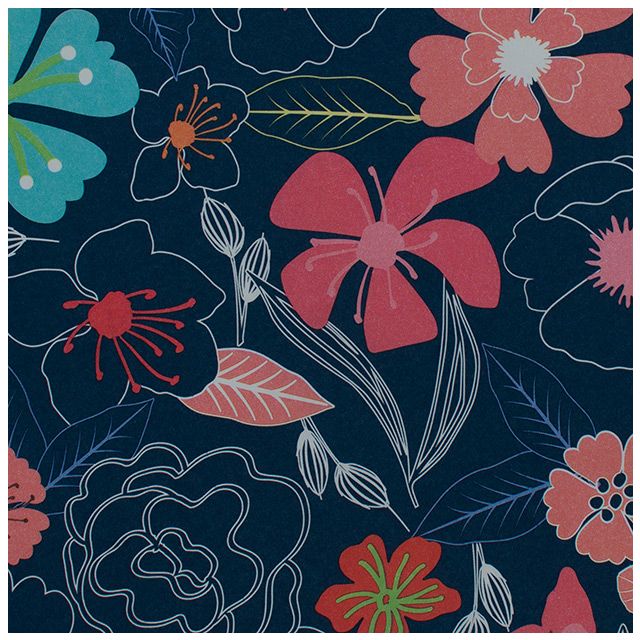 papel de regalo flor primavera azul