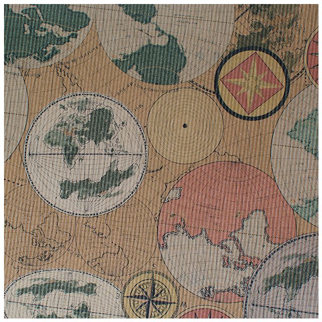 Papel de regalo Grafismo Mapa Mundi kraft
