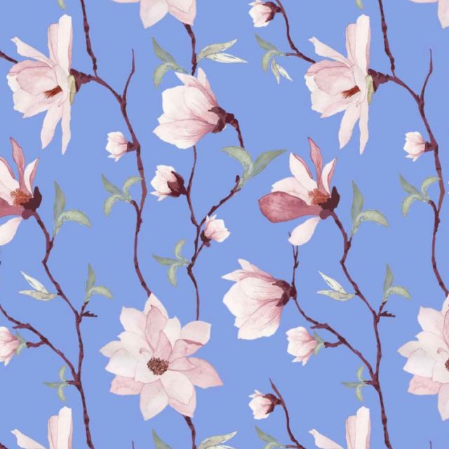 Papel de regalo Magnolia azul estucado