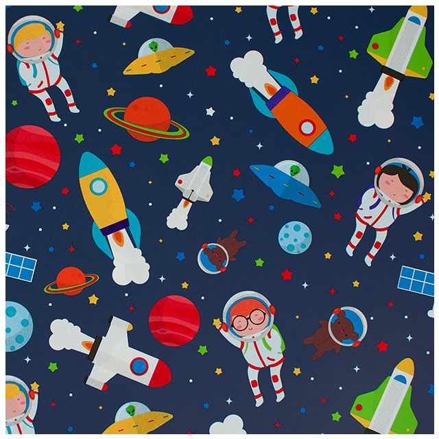 Papel de regalo Astronautas azul