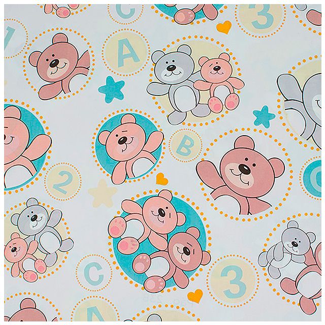 Papel de regalo Oso Teddy Estucado Blanco