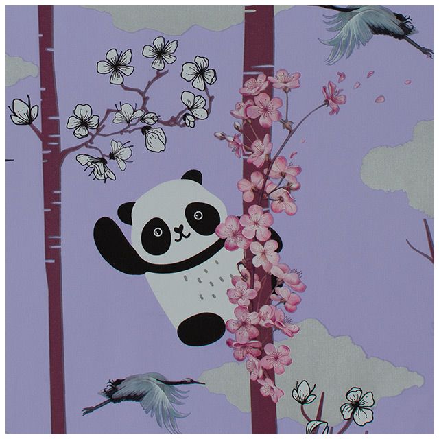 Paapel de regalo oso panda malva flor